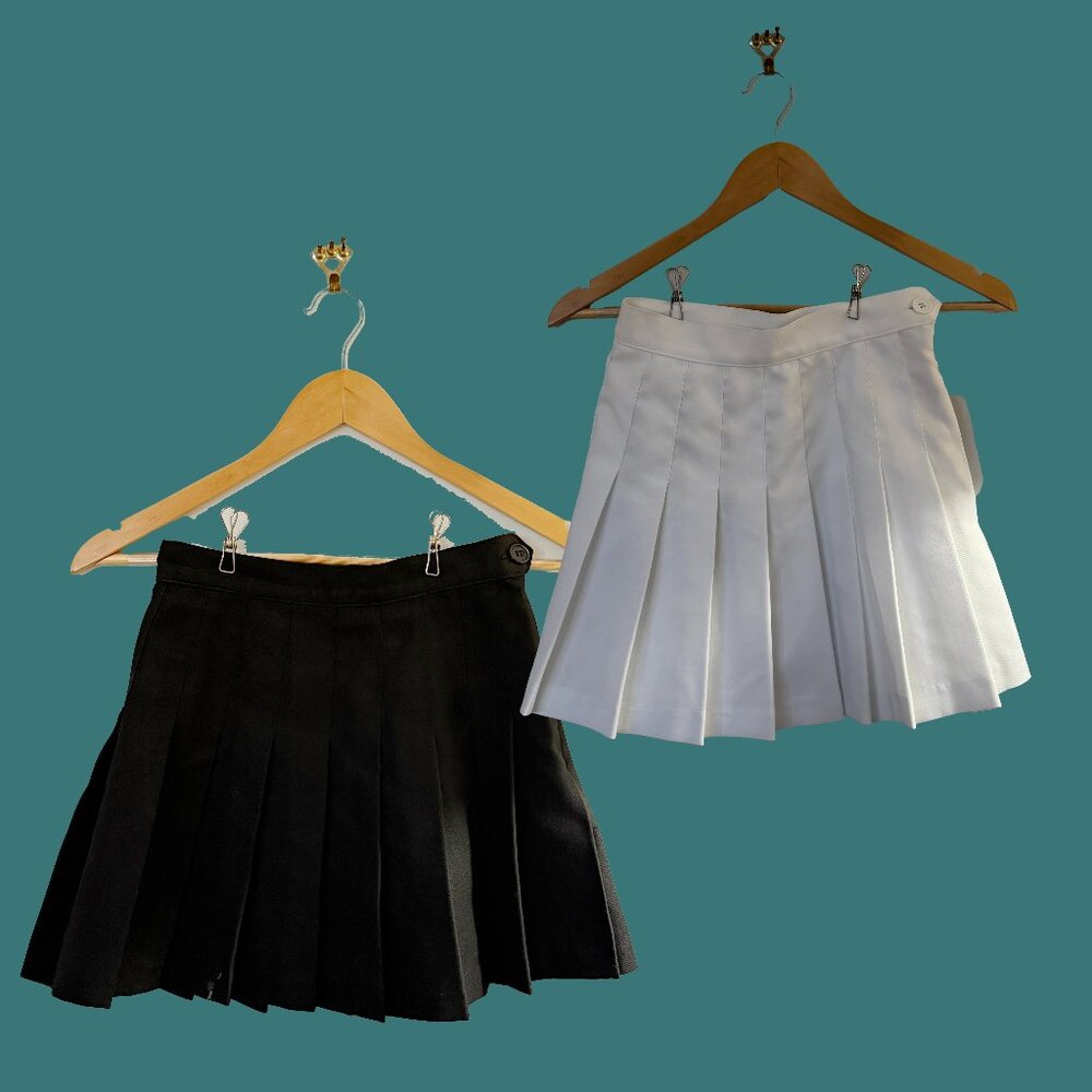 BUNDLE American Apparel TWO Pleated Mini Skirt Tennis Skirt 0/XS